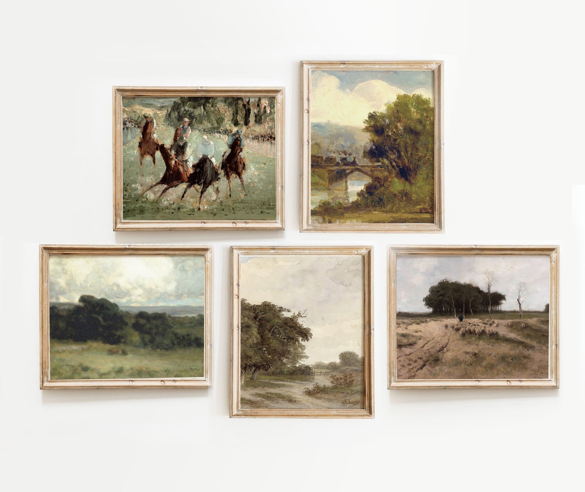 Muted Landscape Vintage Gallery Wall Art