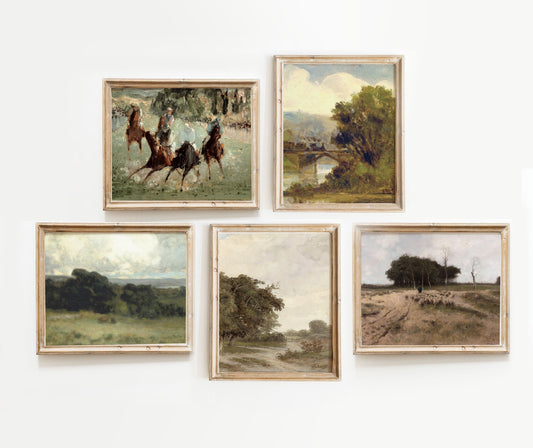 Muted Landscape Vintage Gallery Wall Art 