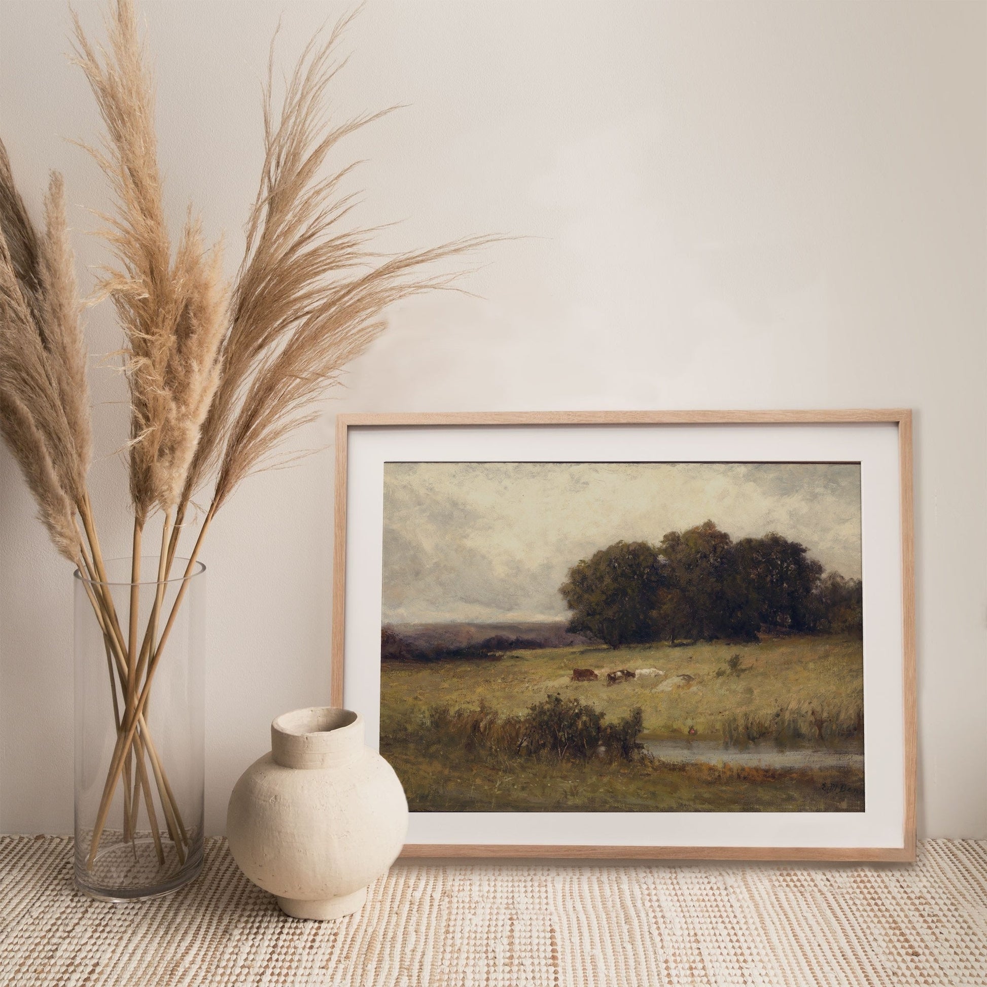 Vintage Cow Print Farm Wall Art
