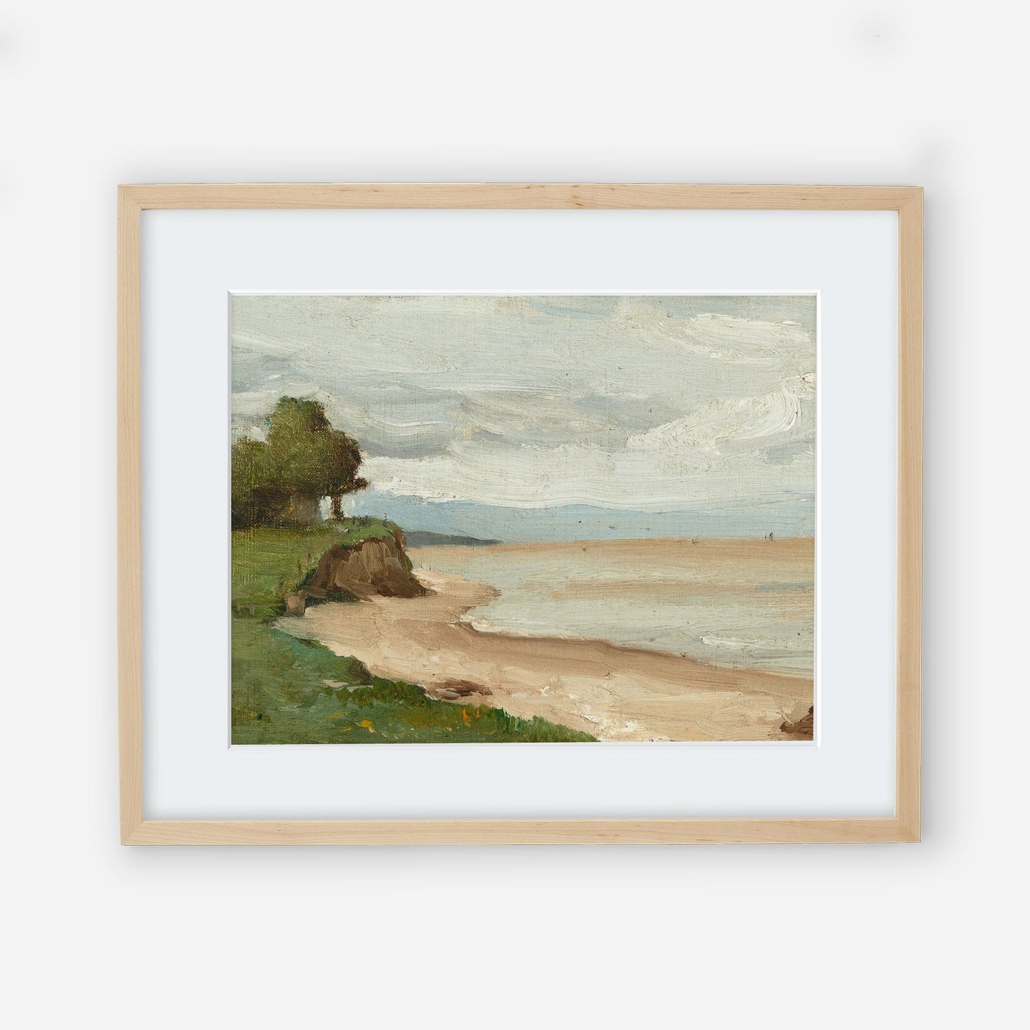 Beach Shoreline Vintage Landscape Print Wall Art
