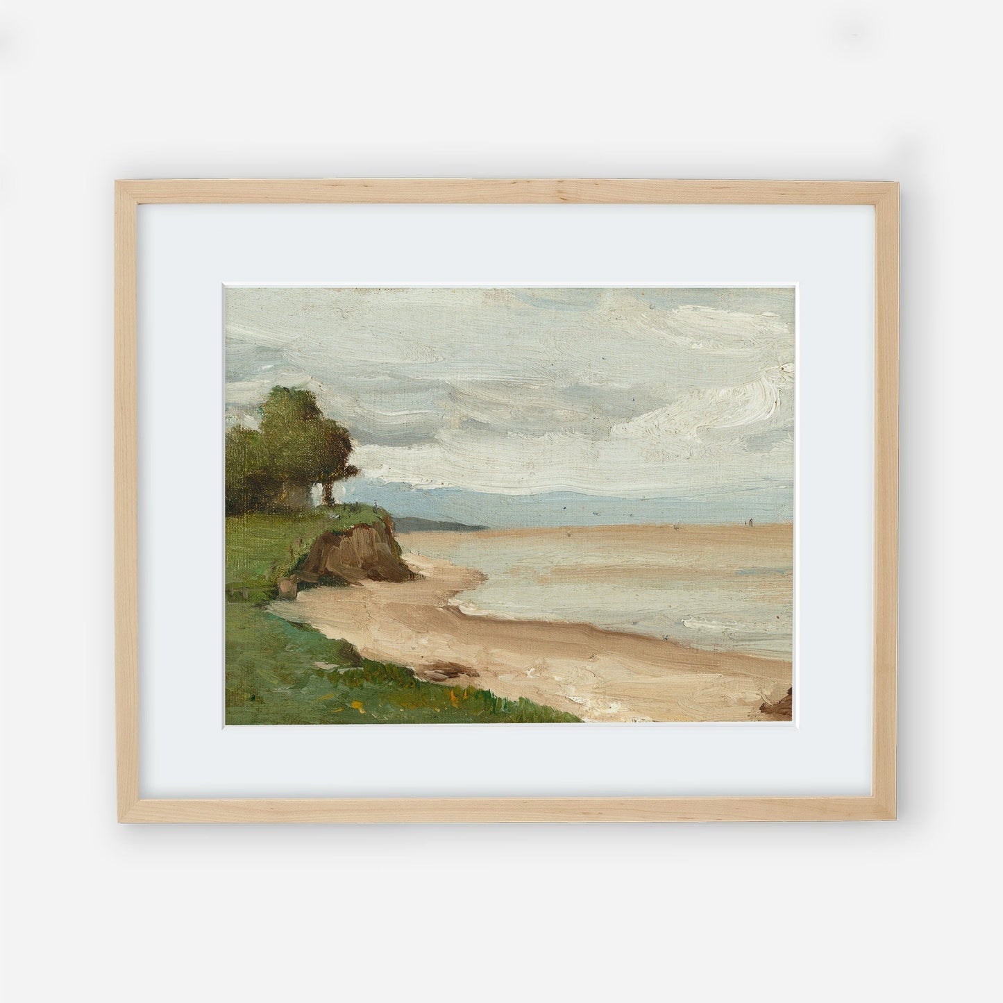 Beach Shoreline Vintage Landscape Print Wall Art 