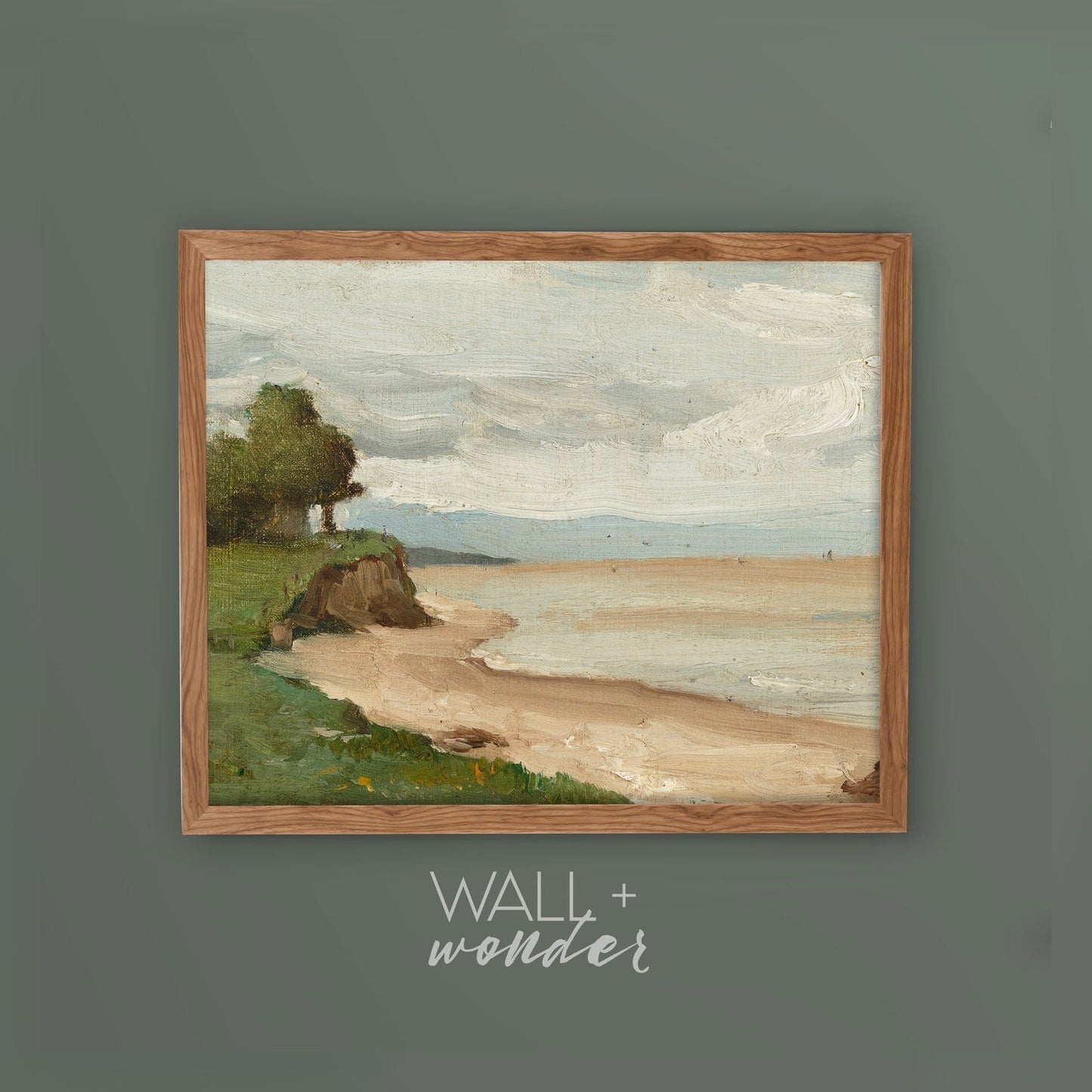 Beach Shoreline Vintage Landscape Print Wall Art