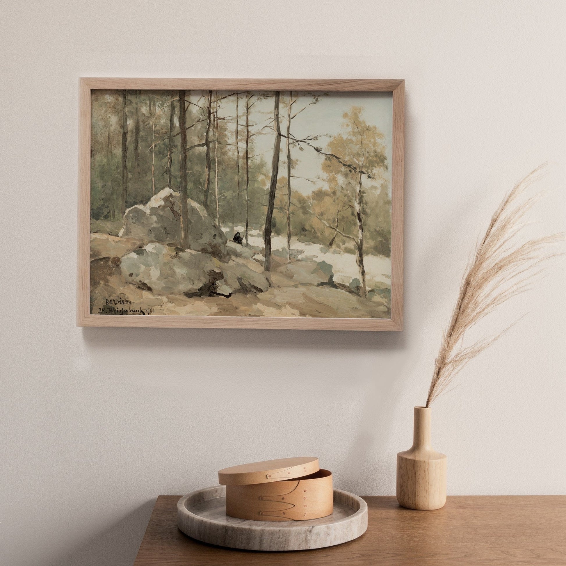 Neutral Woods Vintage Landscape Wall Art Print Poster