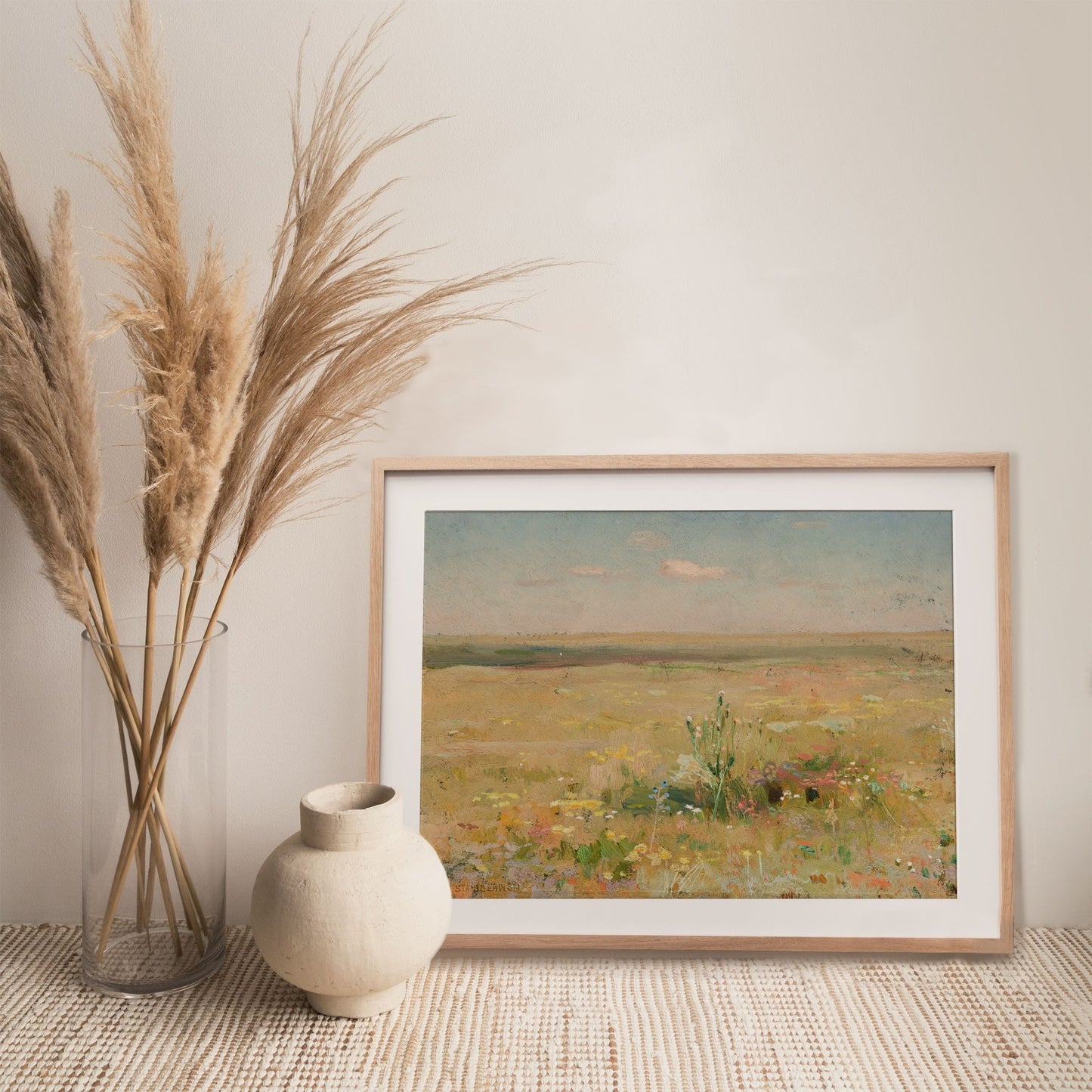 Vintage Landscape Field Wall Art Print