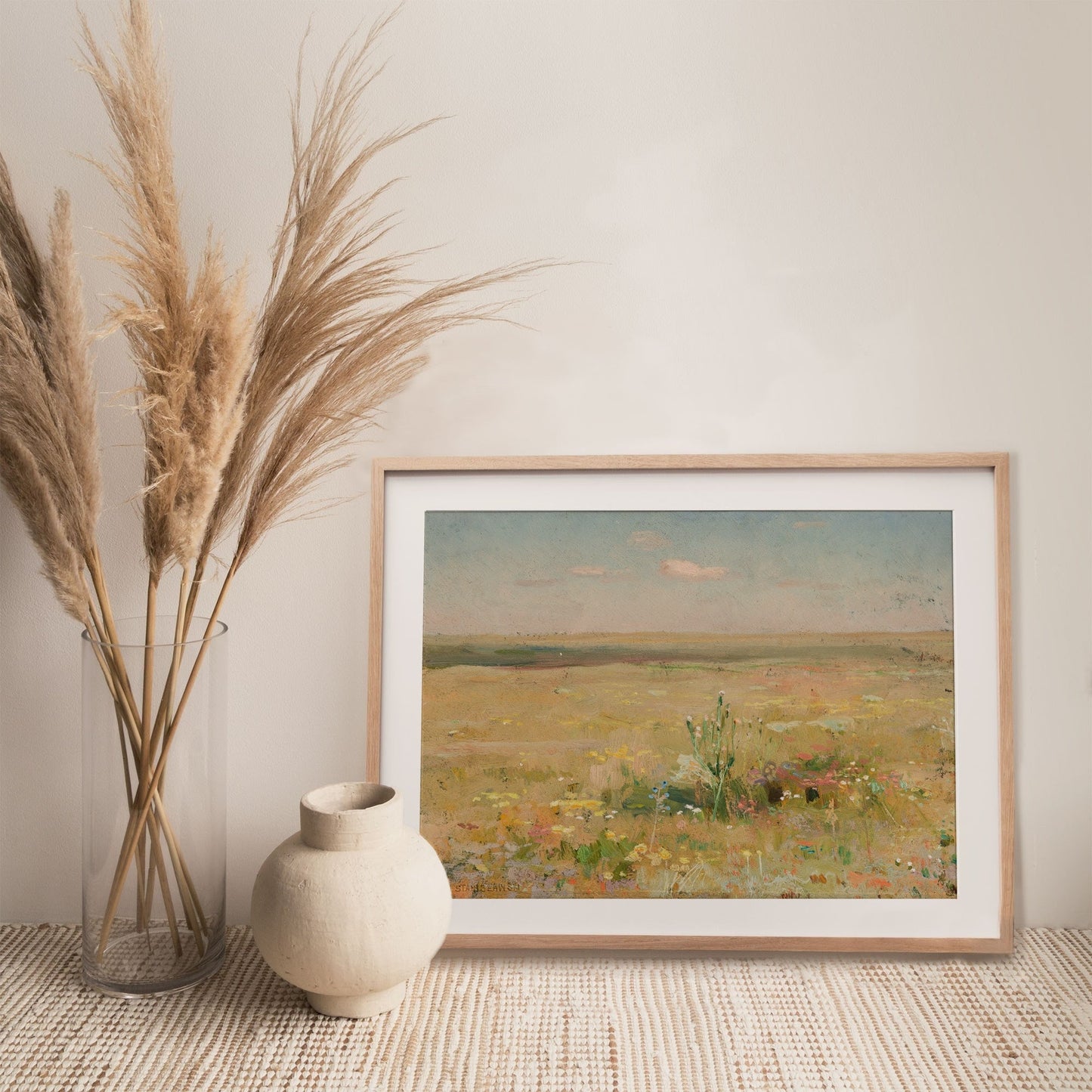 Vintage Landscape Field Wall Art Print 