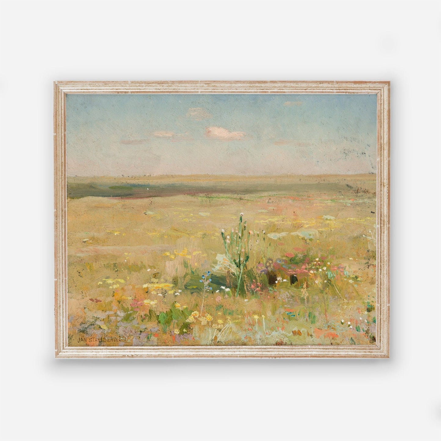 Vintage Landscape Field Wall Art Print