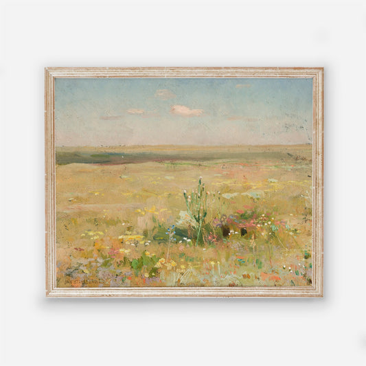 Vintage Landscape Field Wall Art Print
