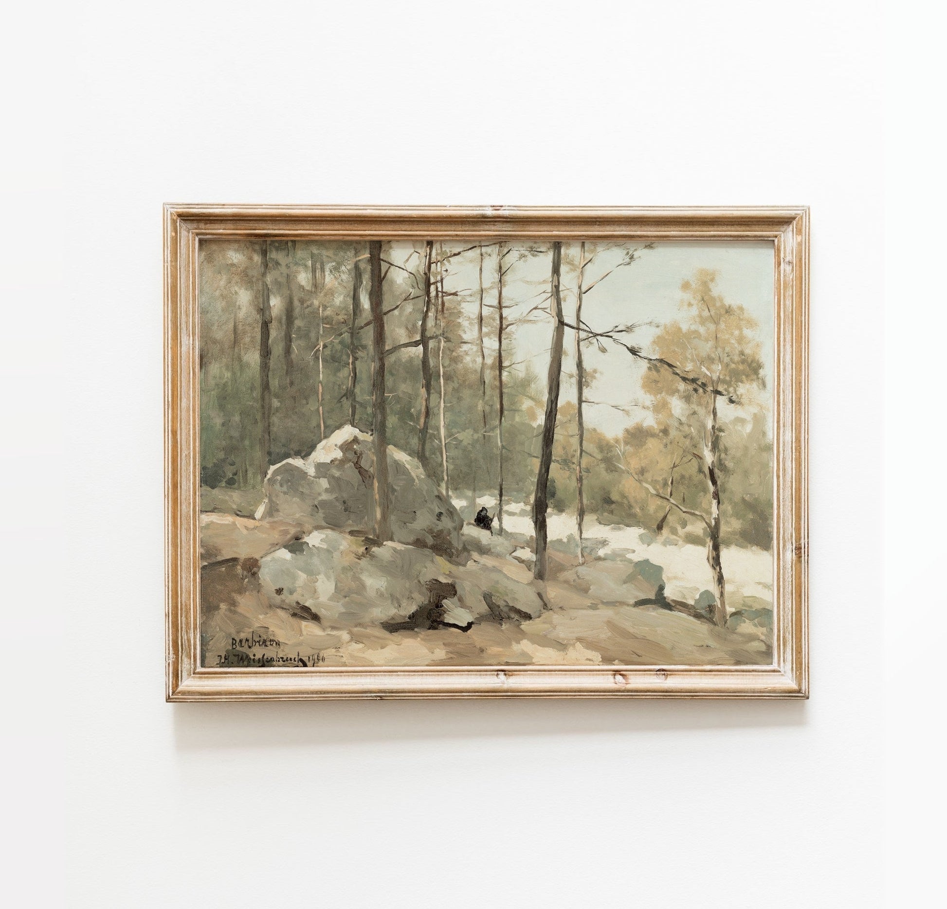 Neutral Woods Vintage Landscape Wall Art Print Poster