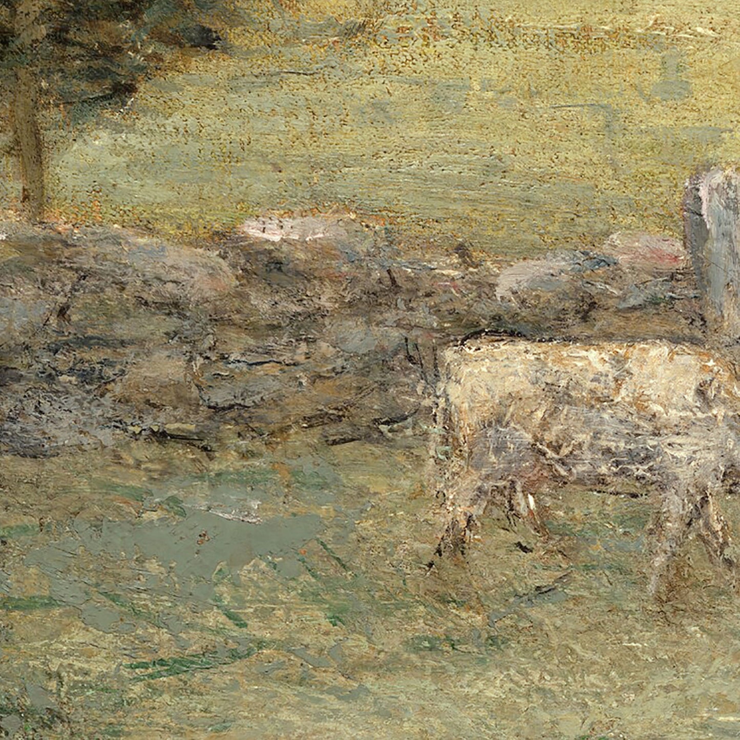 Vintage Landscape Farm with Cows Wall Art