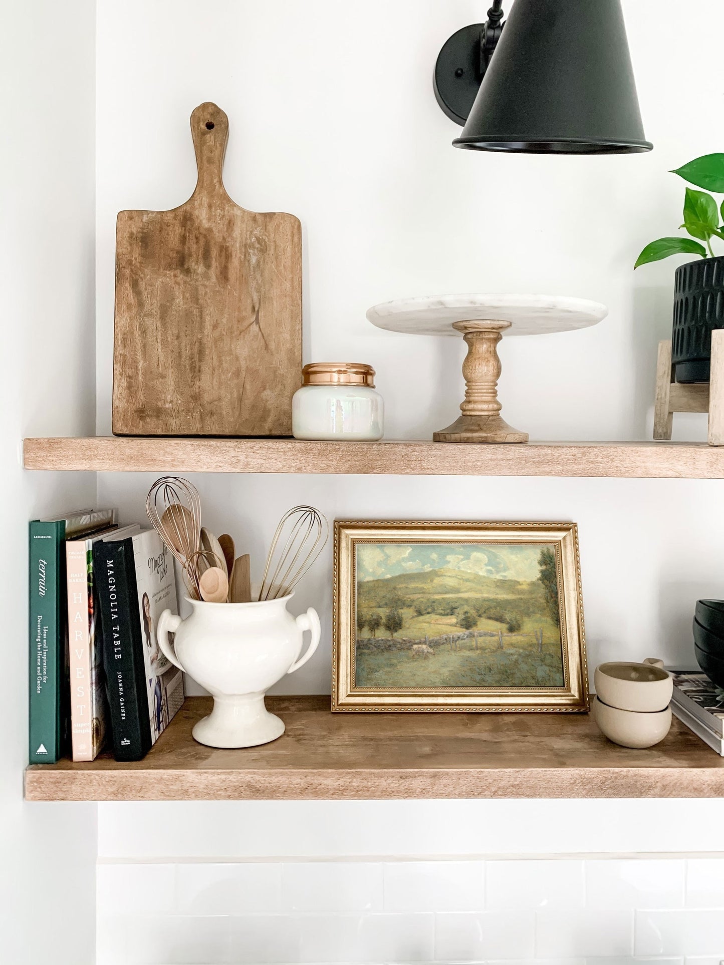 Vintage Landscape Farm with Cows Wall Art