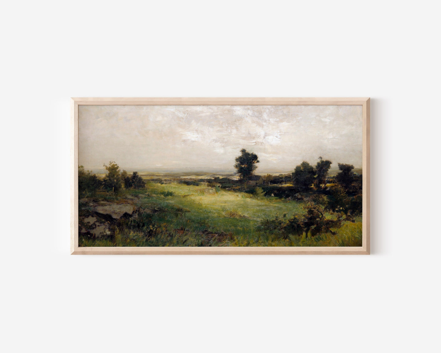 Long Horizontal Vintage Countryside Landscape Wall Art Print