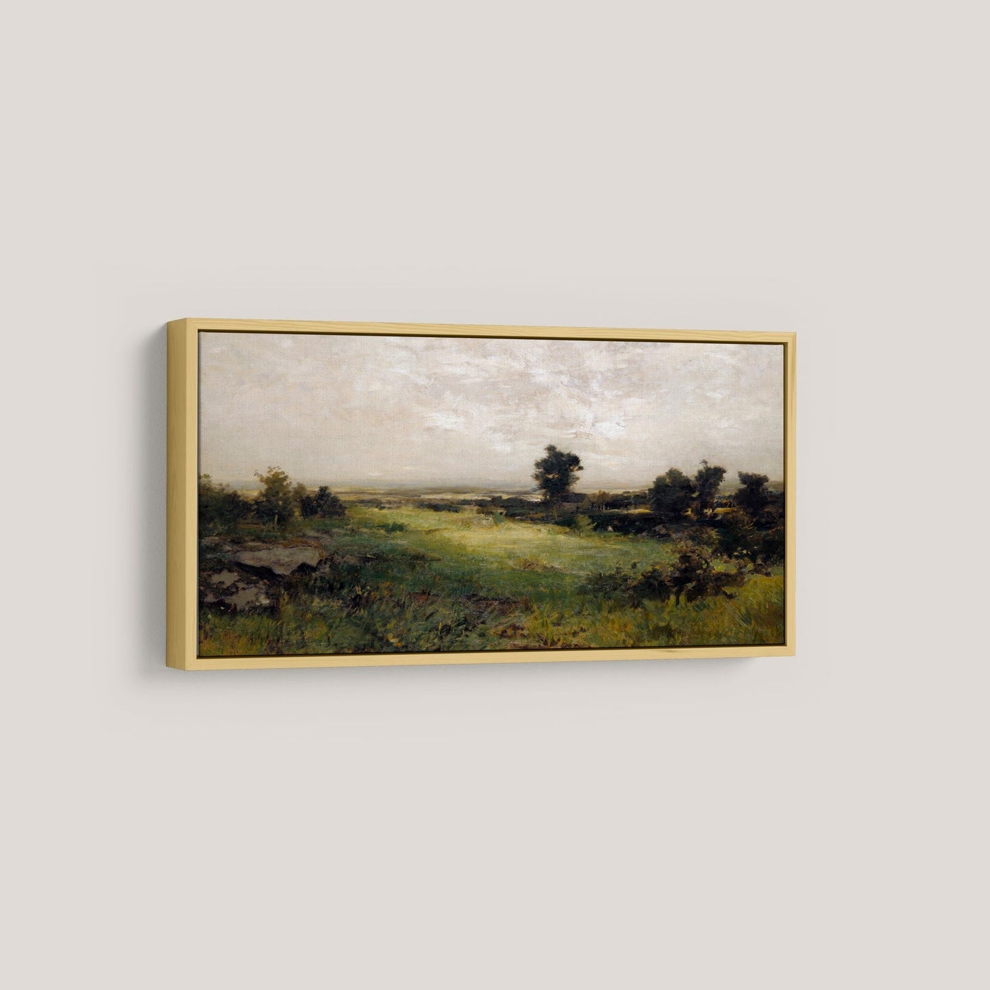 Long Horizontal Vintage Countryside Landscape Wall Art Print