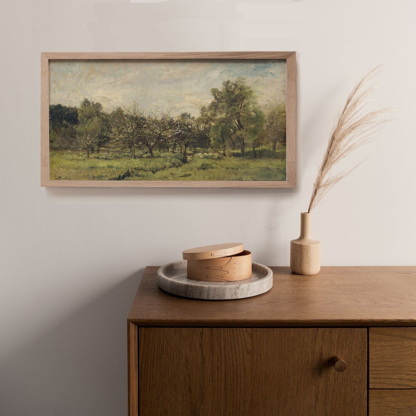 Long Horizontal Vintage Countryside Landscape Wall Art Print