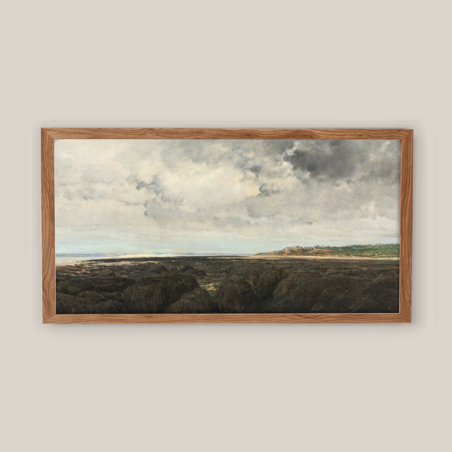 Vintage Long Horizontal Countryside Landscape Wall Art Print