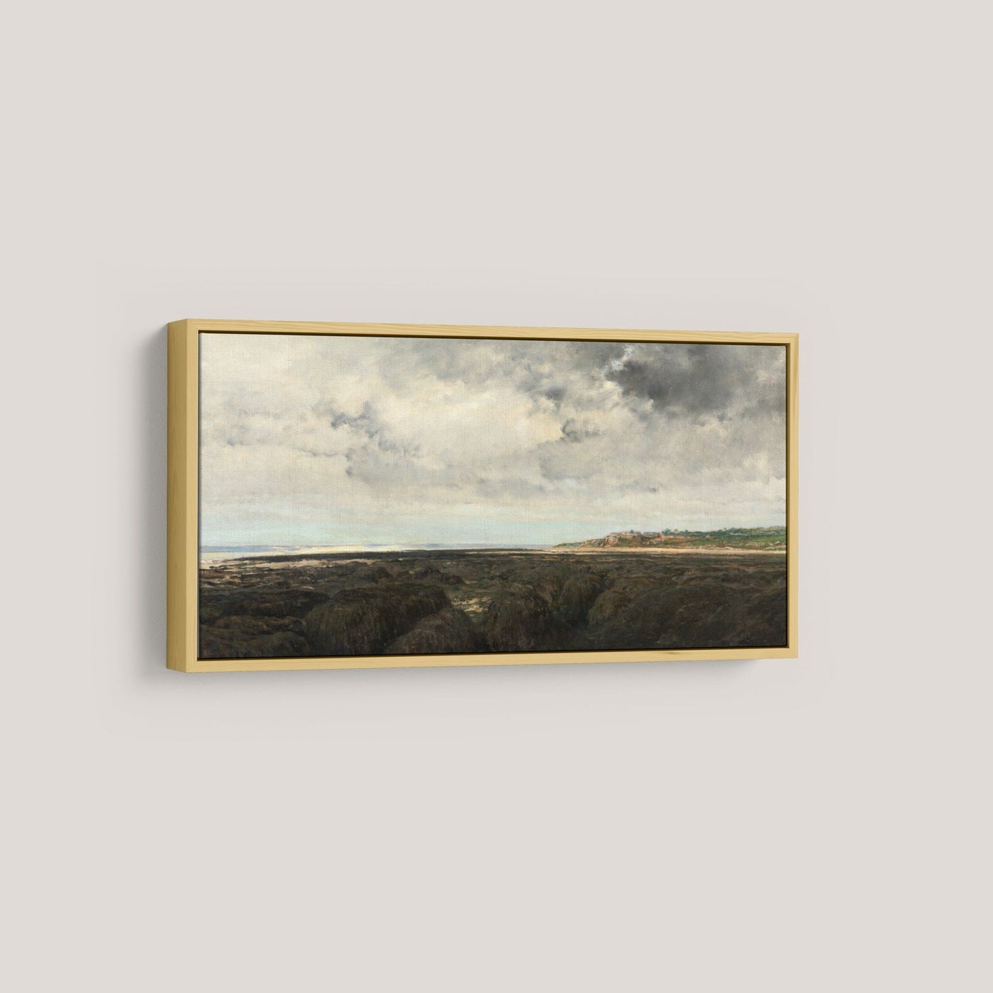 Vintage Long Horizontal Countryside Landscape Wall Art Print