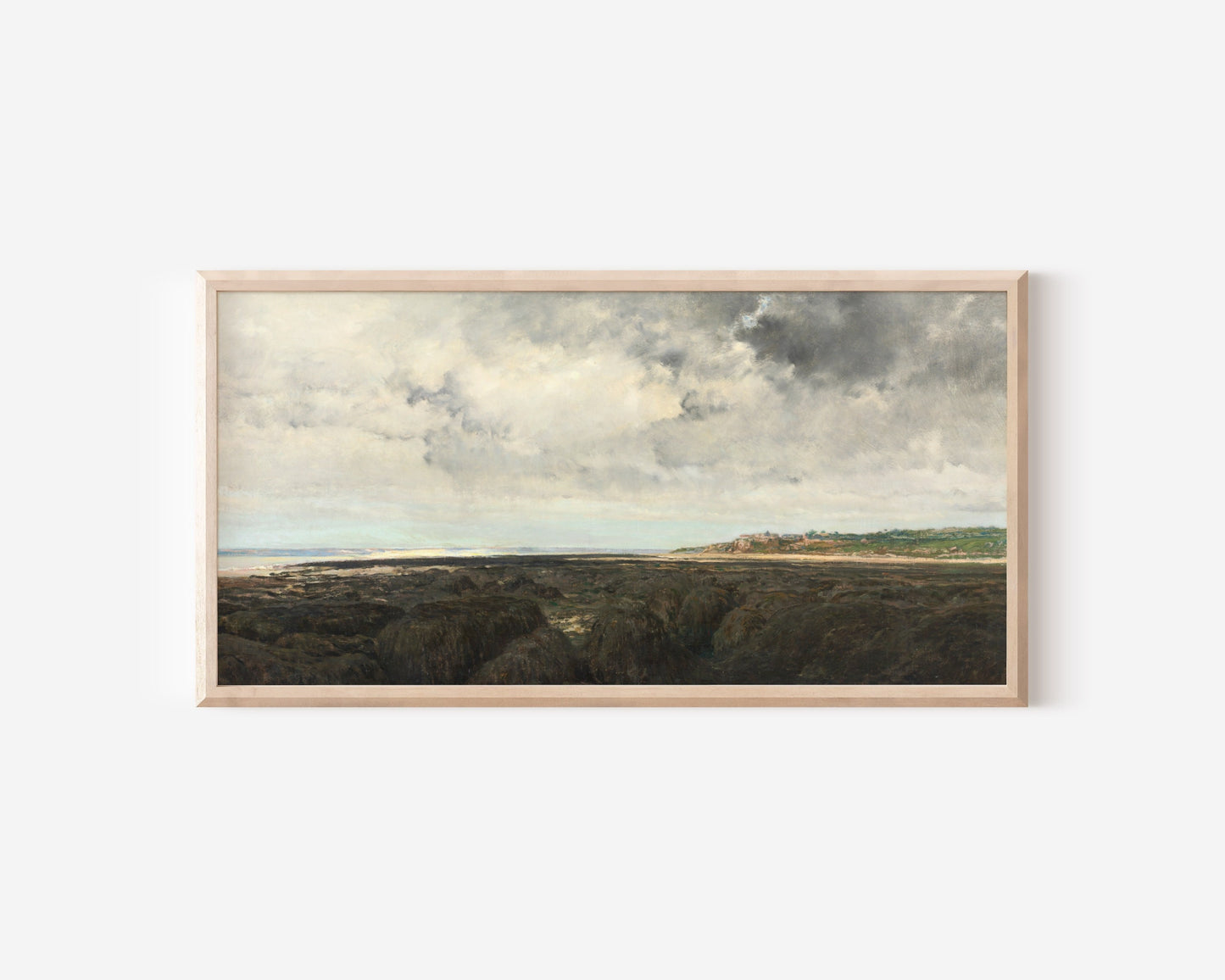 Vintage Long Horizontal Countryside Landscape Wall Art Print