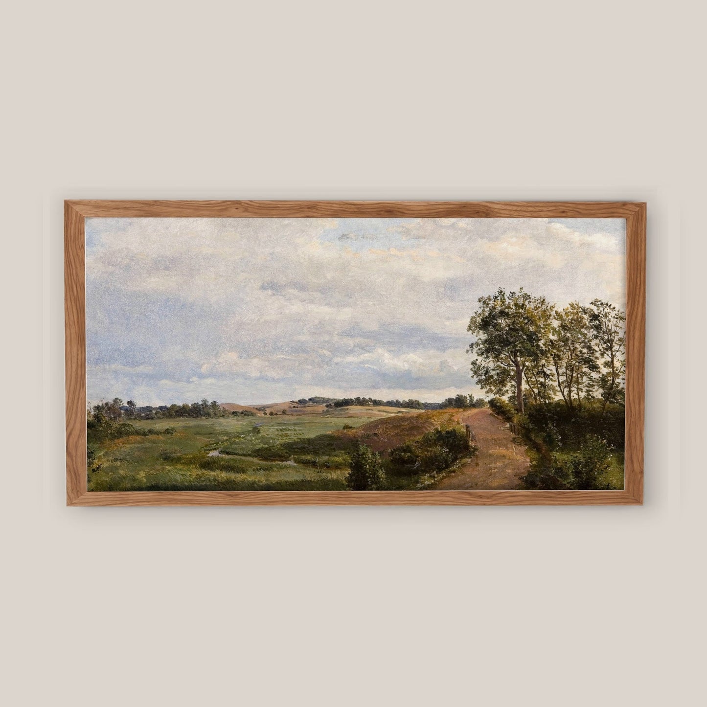 Vintage Long Horizontal Landscape Wall Art Print