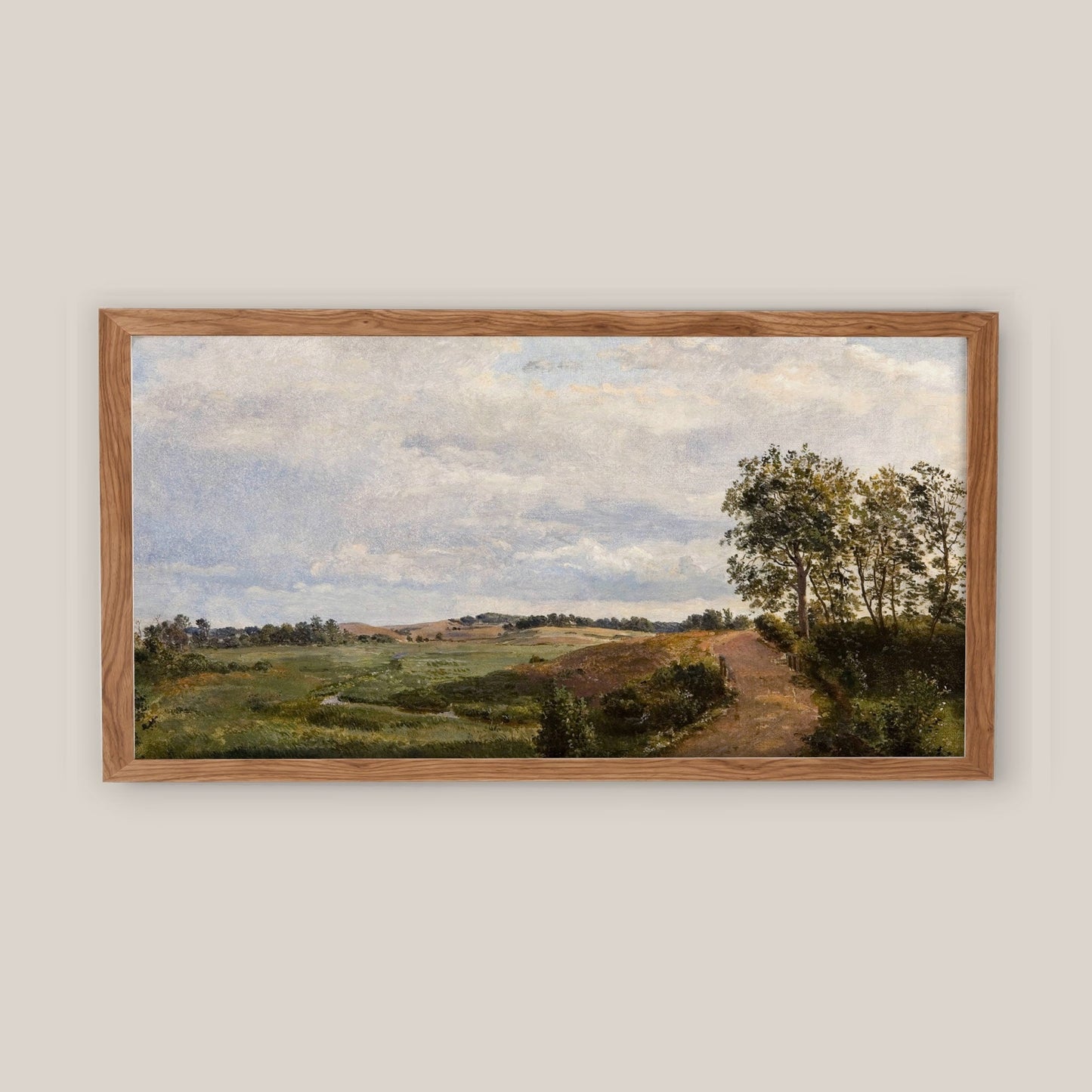 Vintage Long Horizontal Landscape Wall Art Print 