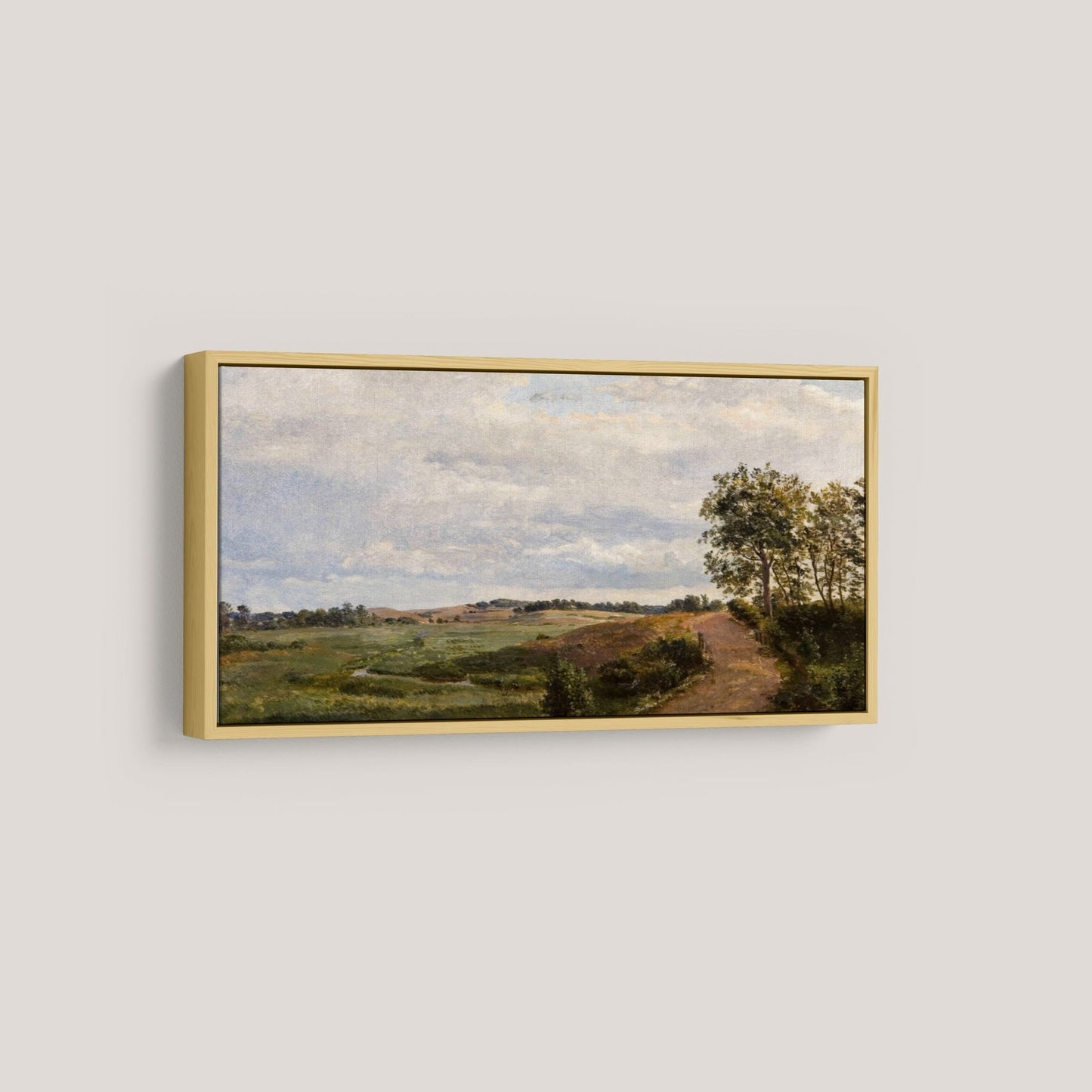 Vintage Long Horizontal Landscape Wall Art Print 