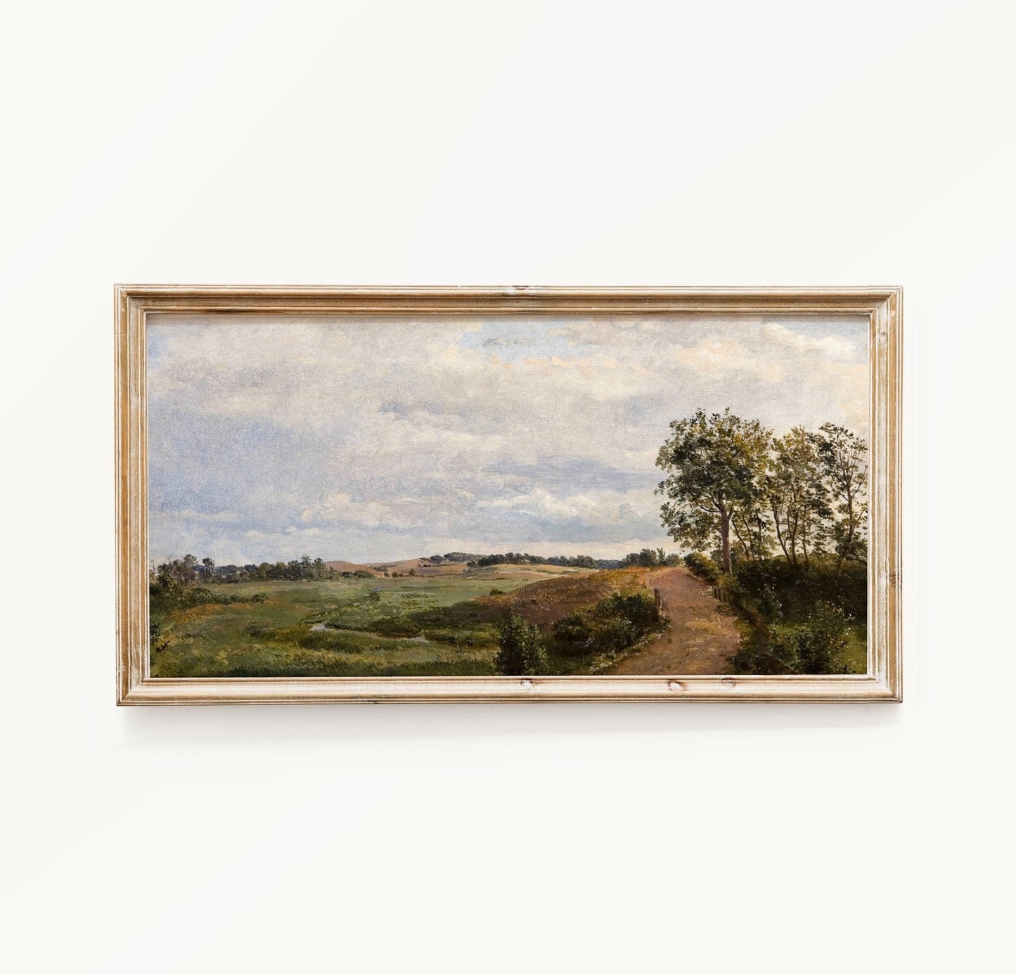 Vintage Long Horizontal Landscape Wall Art Print 