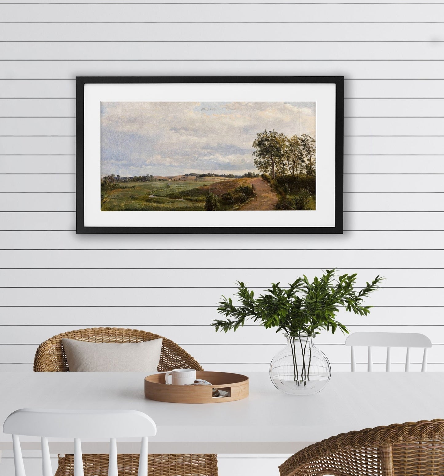 Vintage Long Horizontal Landscape Wall Art Print 