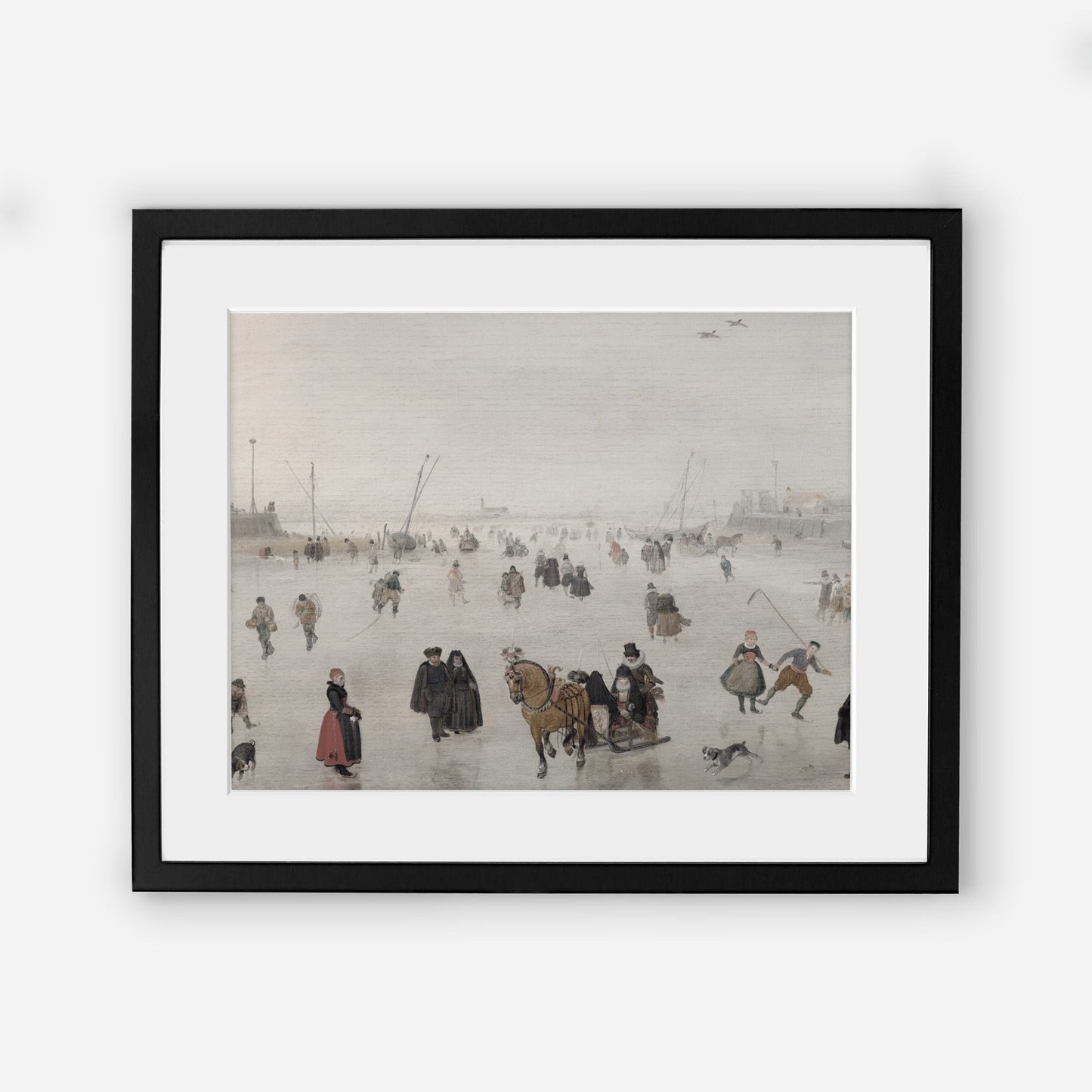 Skating Scene Vintage Holiday Wall Prints