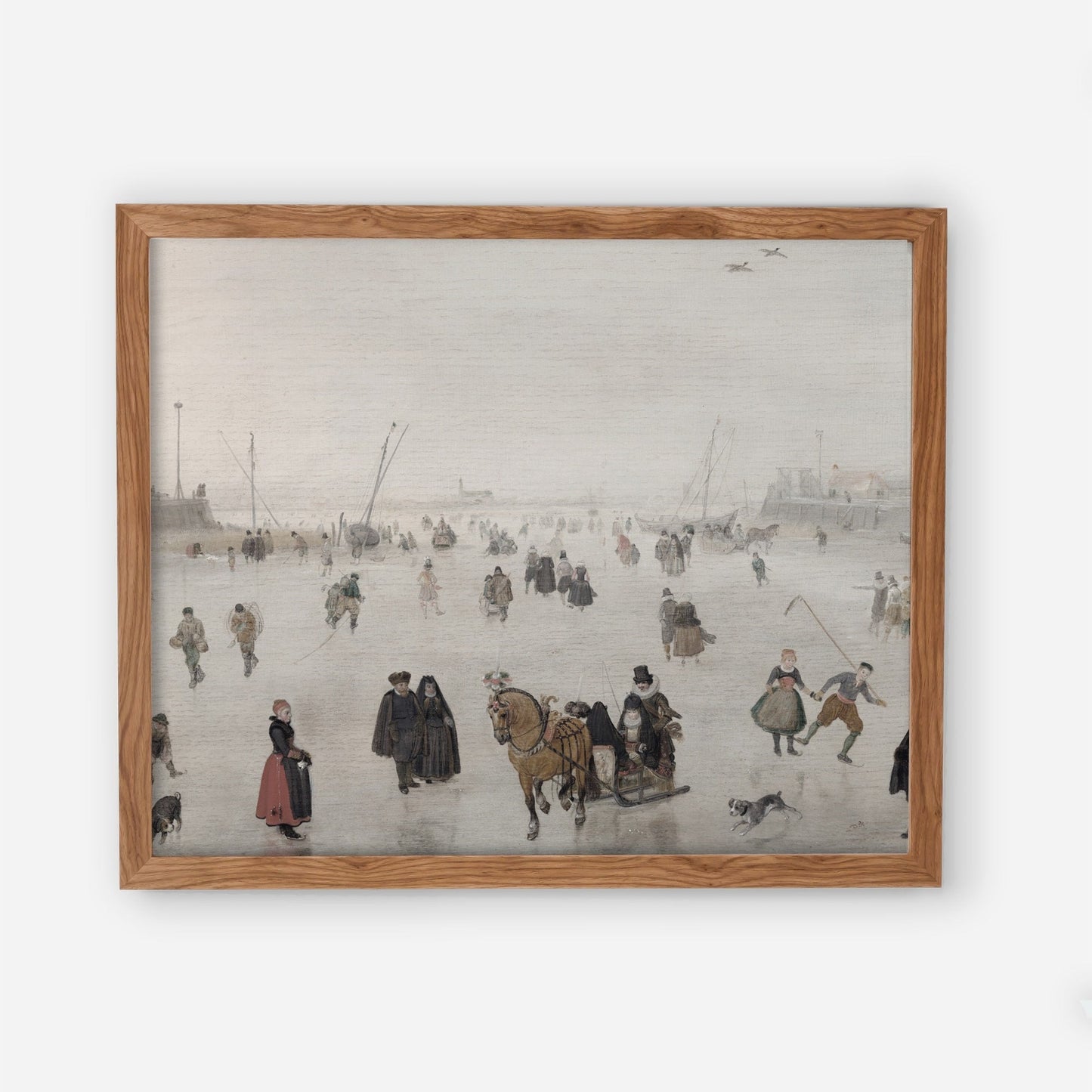 Skating Scene Vintage Holiday Wall Prints