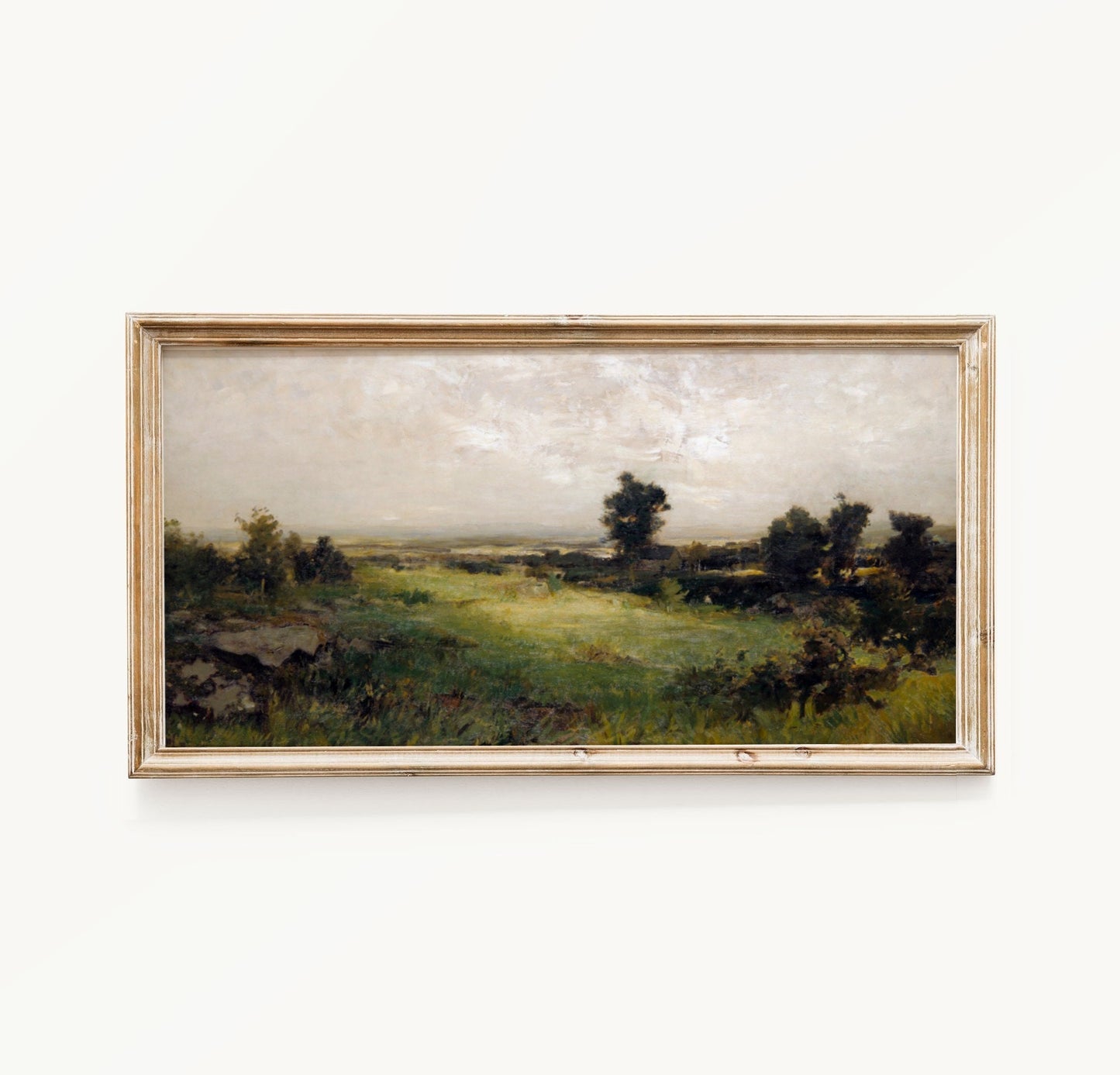 Long Horizontal Vintage Countryside Landscape Wall Art Print