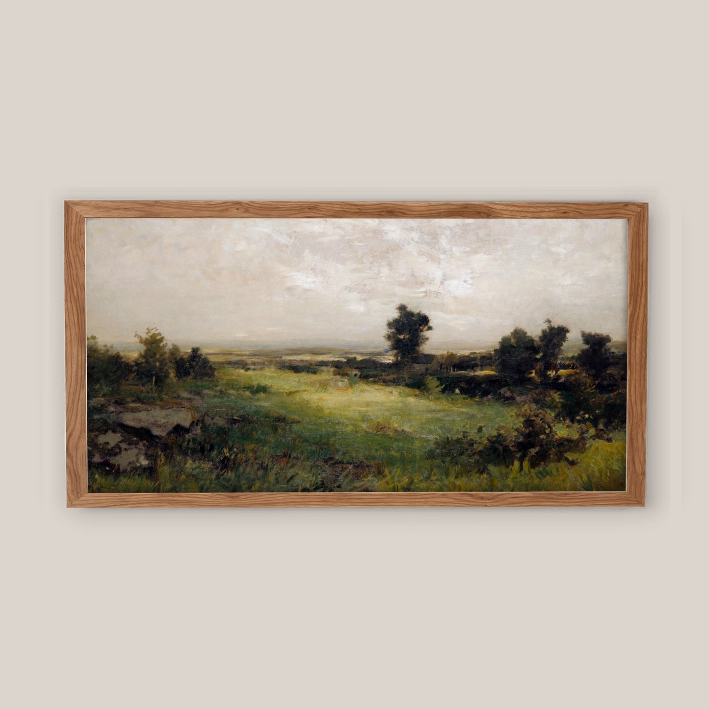 Long Horizontal Vintage Countryside Landscape Wall Art Print