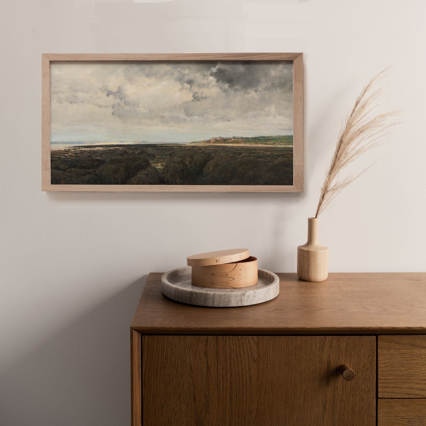 Vintage Long Horizontal Countryside Landscape Wall Art Print
