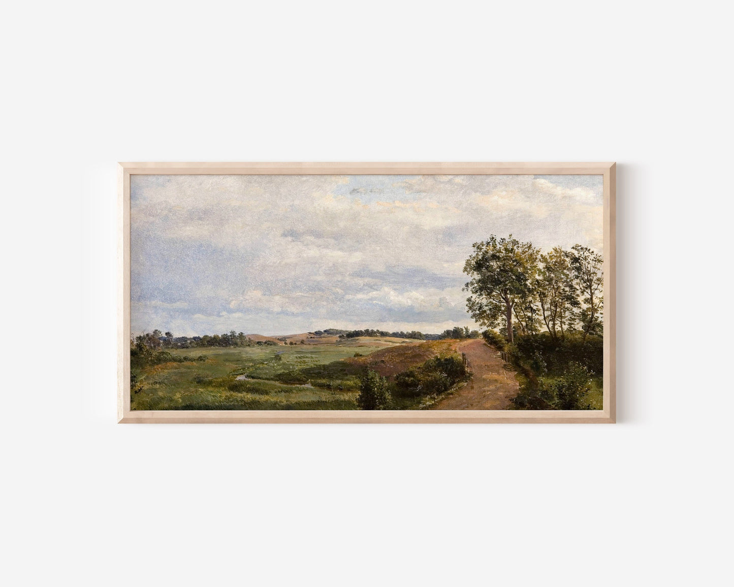 Vintage Long Horizontal Landscape Wall Art Print 