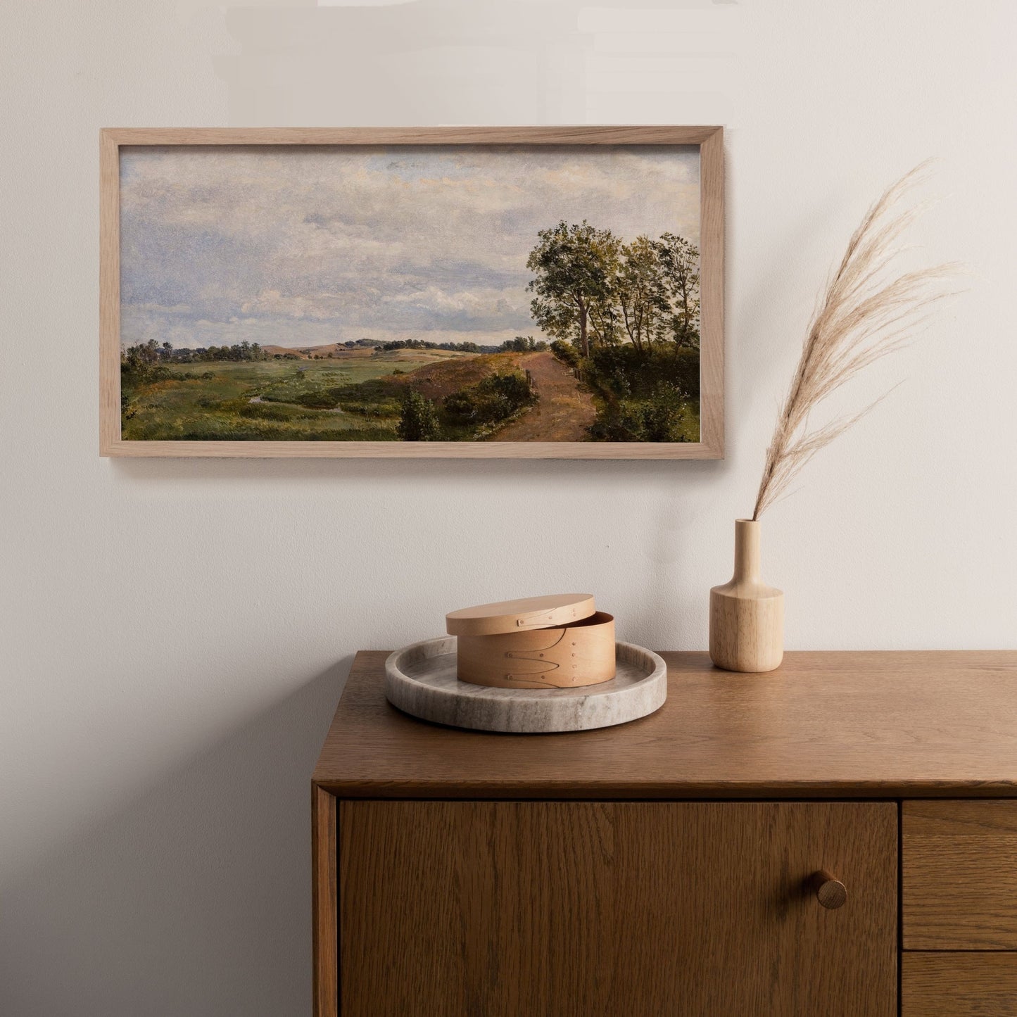 Vintage Long Horizontal Landscape Wall Art Print
