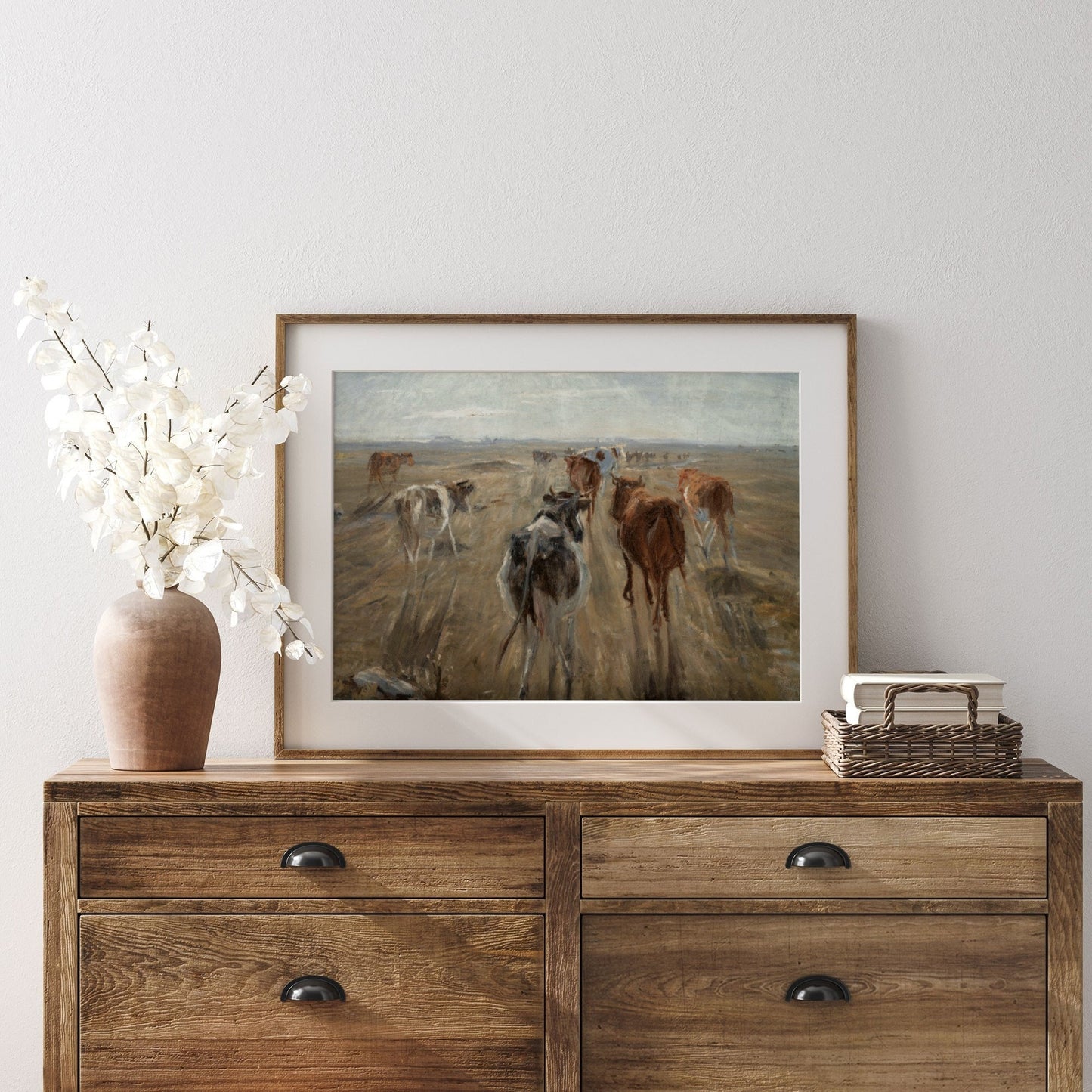 Vintage Print of Horses Running for Modern Farmhouse Decor