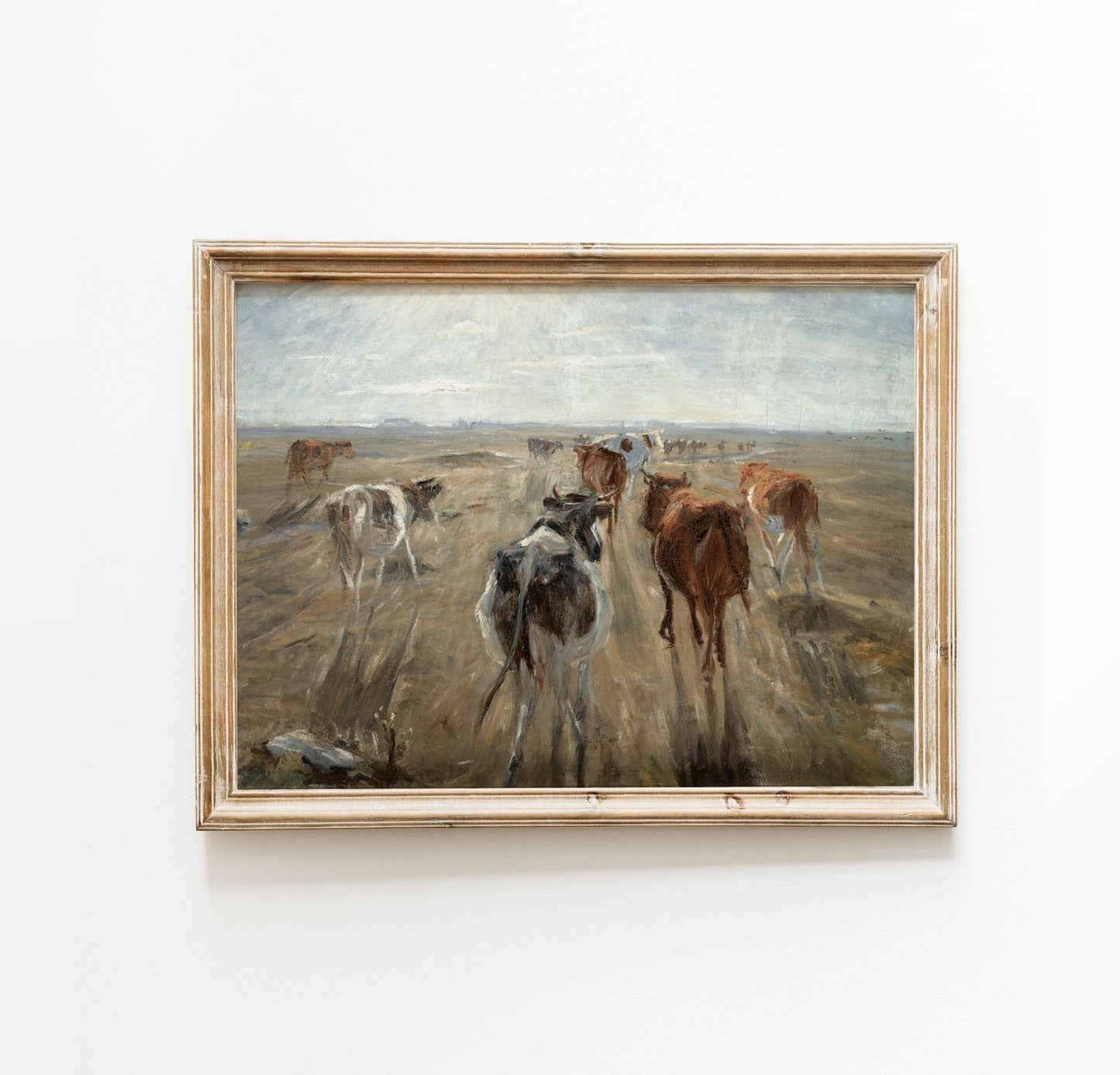 Vintage Print of Horses Running for Modern Farmhouse Decor