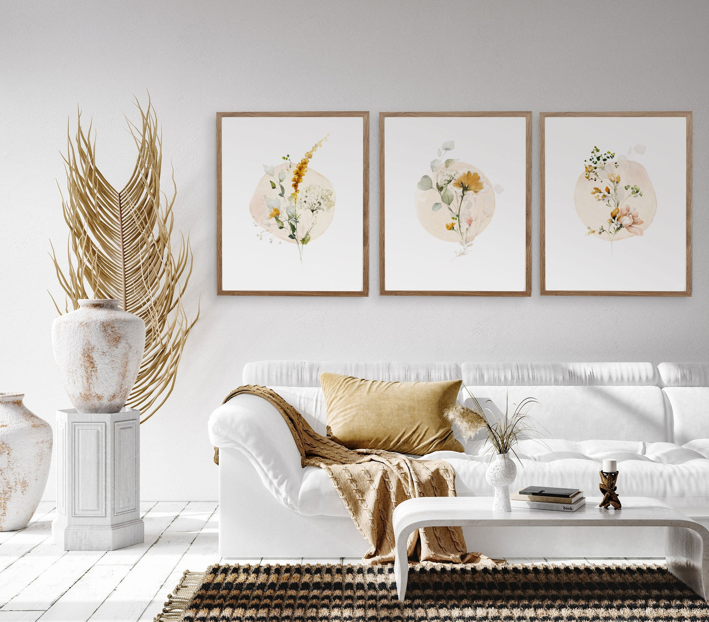 Watercolor Floral Set of Three Wall Art