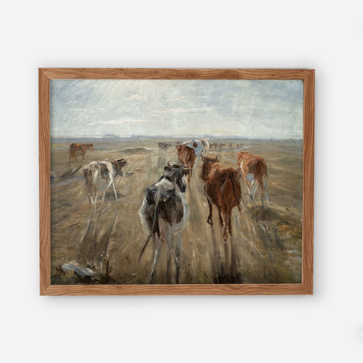 Vintage Print of Horses Running for Modern Farmhouse Decor