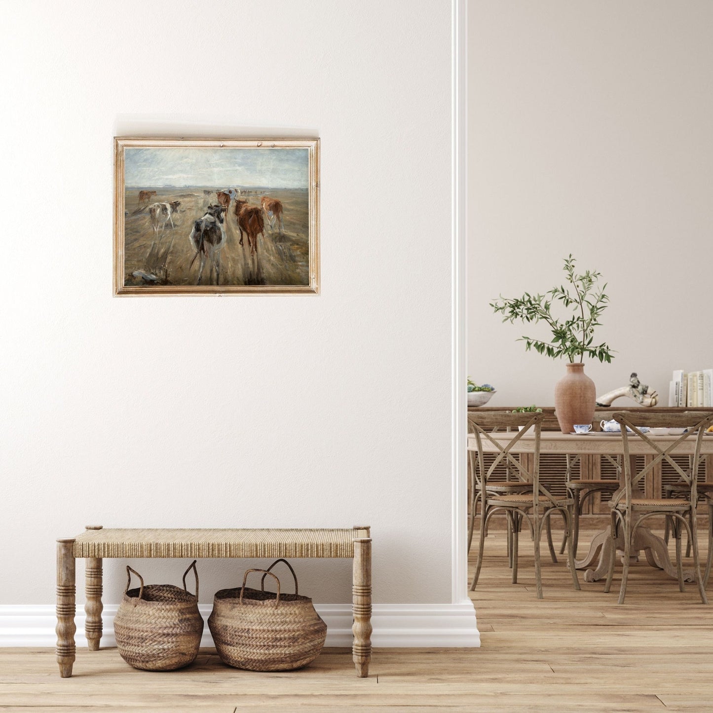 Vintage Print of Horses Running for Modern Farmhouse Decor