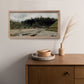 Narrow Horizontal Vintage Countryside Landscape with Stream Wall Art Print 