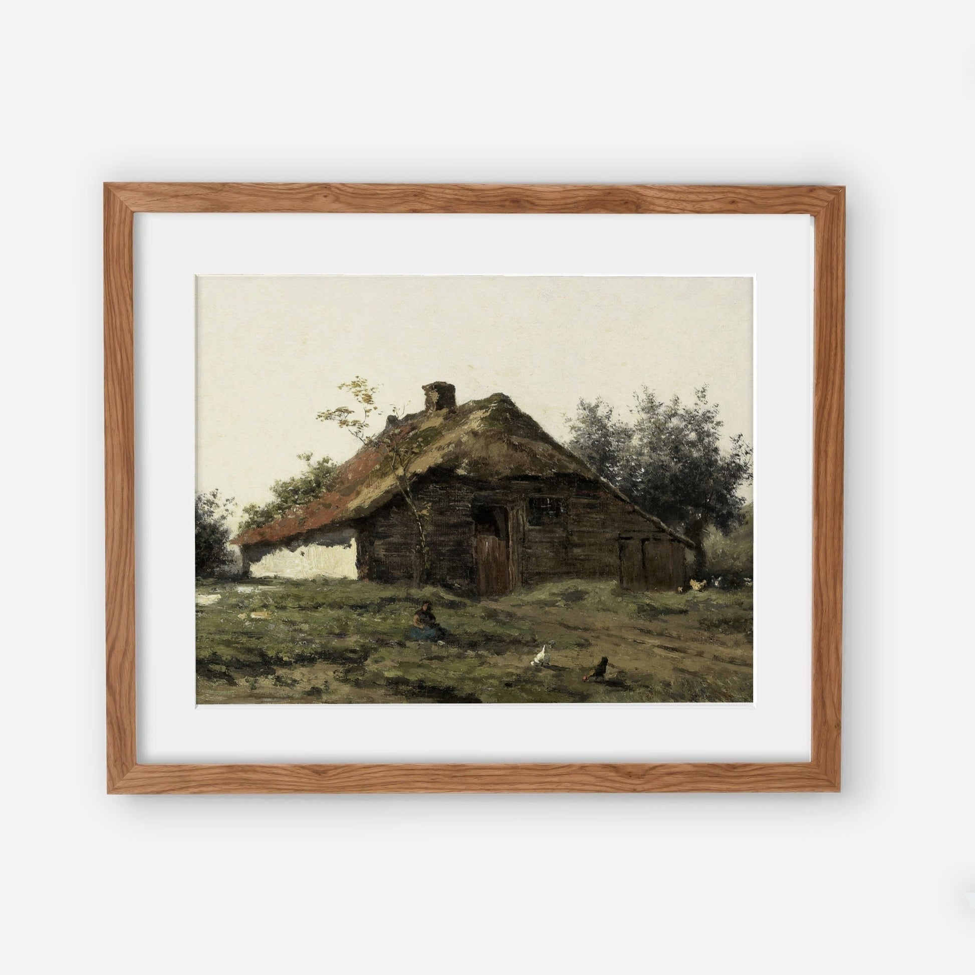 Vintage Country home with green and brown Wall Art