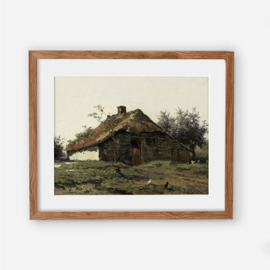 Vintage Country home with green and brown Wall Art