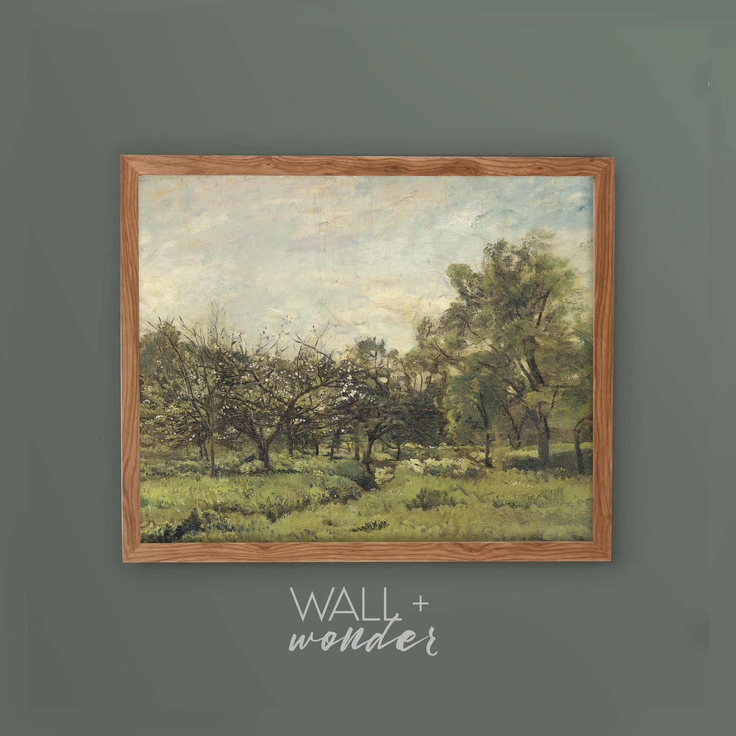 Green Landscape Vintage Wall Art
