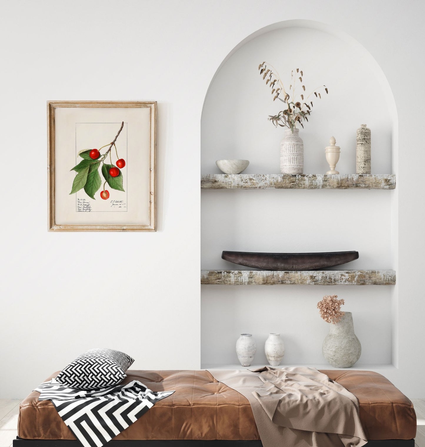 Vintage Cherry Plant Kitchen Wall Art