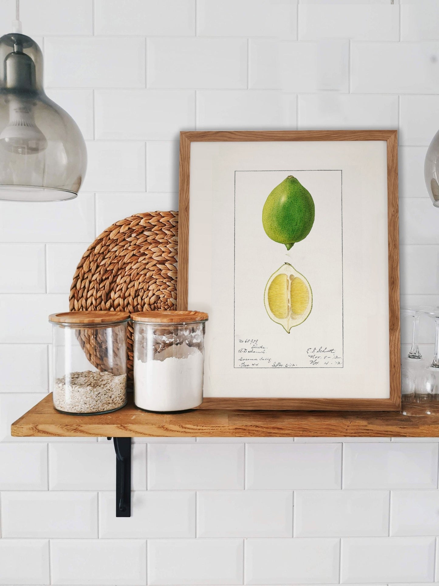 Botanical Fruit Lime Vintage Wall Art 