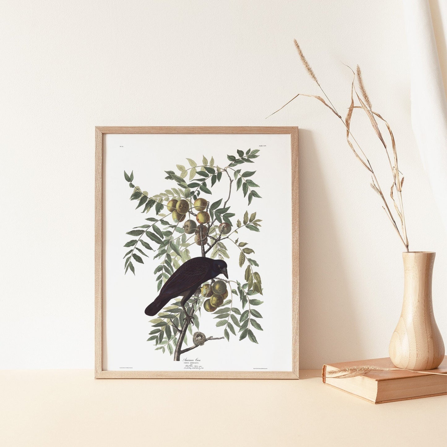 Vintage Black Bird Wall Art Print