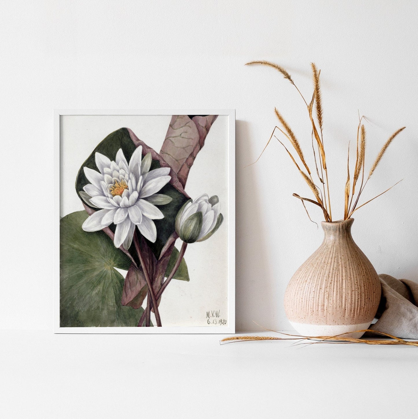 Printed Vintage Floral Plant Kitchen Wall Art