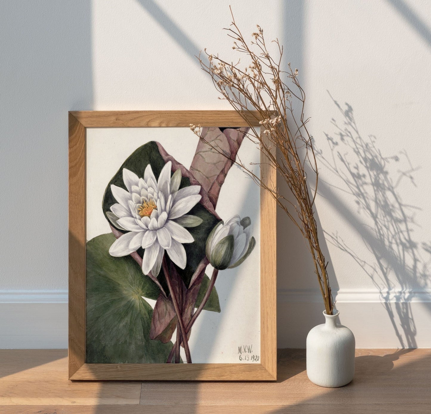 Printed Vintage Floral Plant Kitchen Wall Art