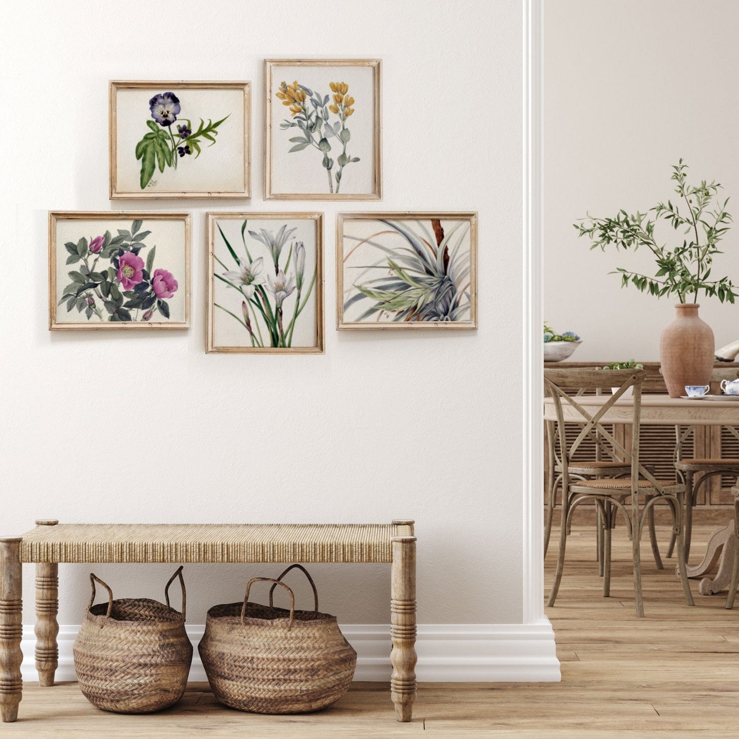 Printed Floral Vintage Gallery Wall Art 