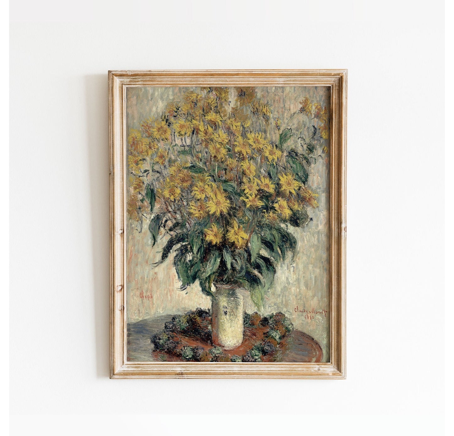 Claude Monet Vintage Floral Vase Wall Print