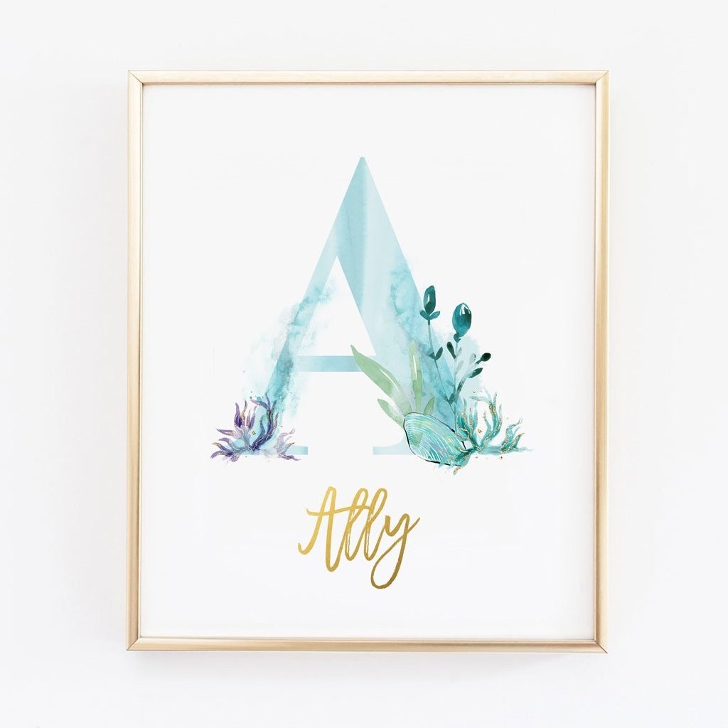 nursery name decor, baby name print