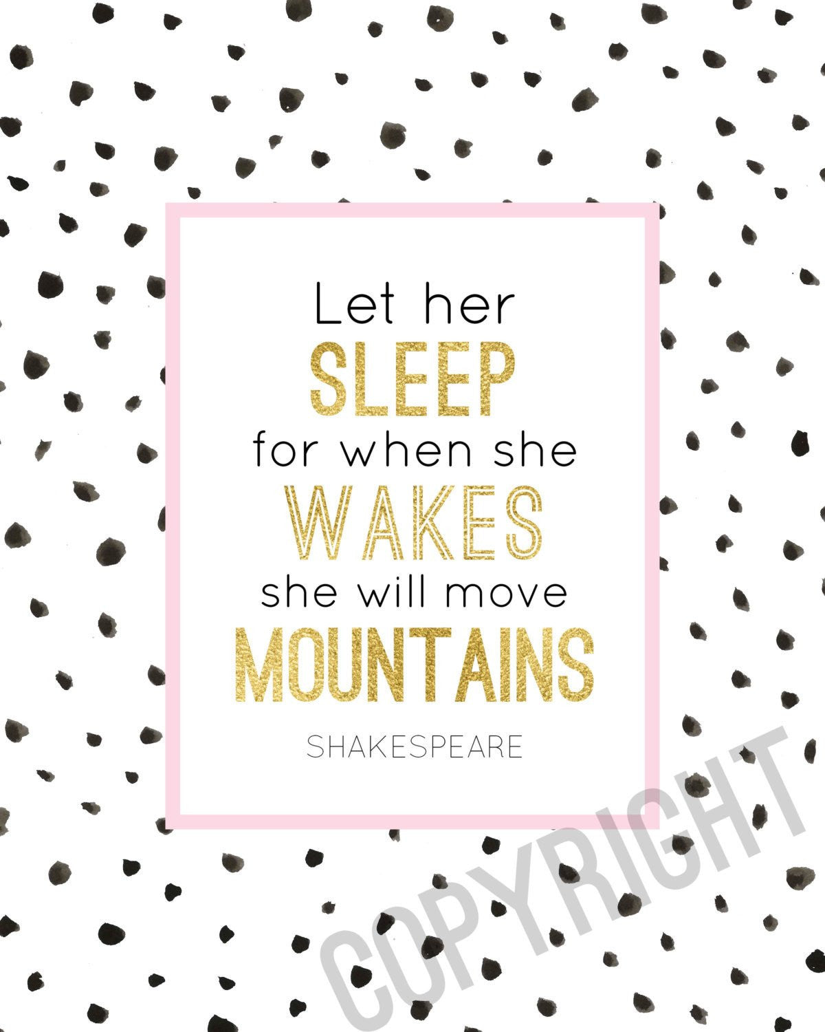 Wall and Wonder Wall Prints Let her sleep, And though she be but little  - Nursery Wall Art